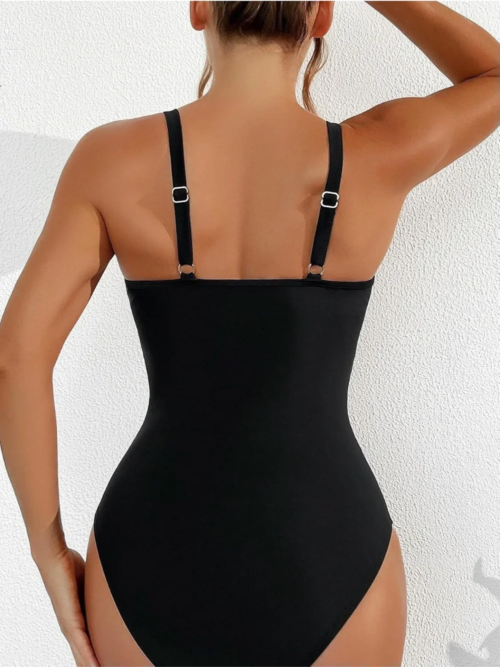 Women’s One-Piece Black Mesh Cut Out Swimsuit, Size M NWOT